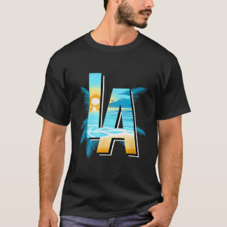 Los Angeles Sunset Palm Trees California Surf T-Shirt