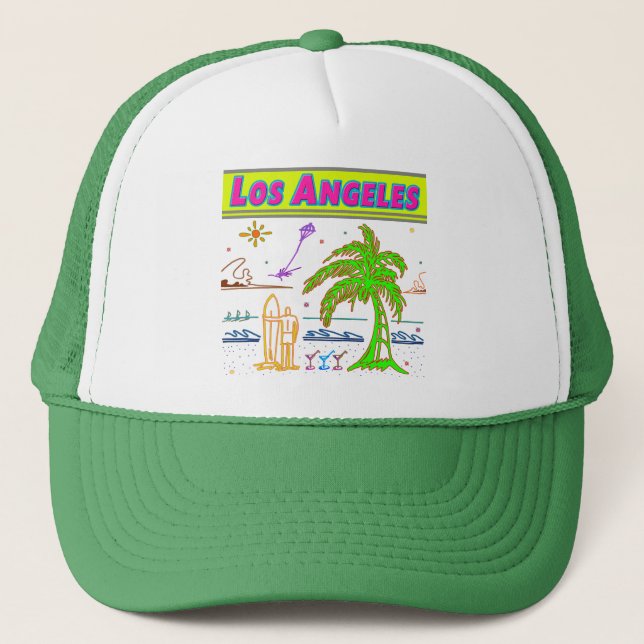 "Los Angeles" Surfer Beach Hat Truckerkappe (Vorderseite)