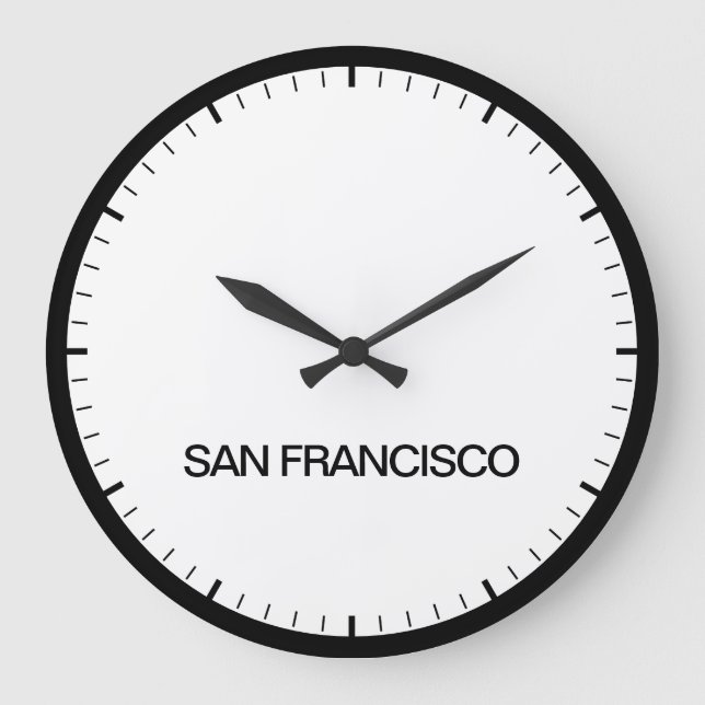 Los Angeles Time Zone Newsroom Style Clock Große Wanduhr (Vorderseite)