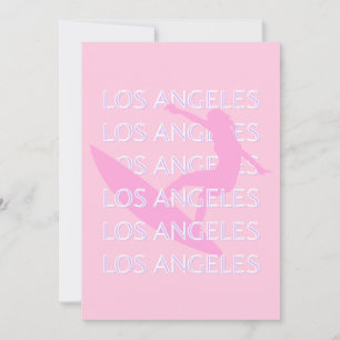 Los Angeles Travel Art, Kalifornien, Pink, Preppy Feiertagskarte