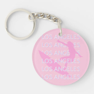 Los Angeles Travel Art, Kalifornien, Pink, Preppy Schlüsselanhänger