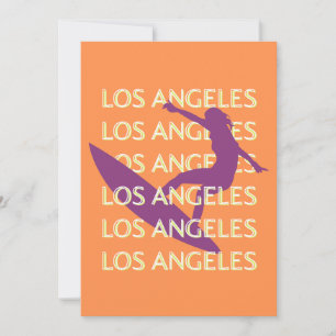 Los Angeles Travel Art, Kalifornien, Reisen, Orang Feiertagskarte