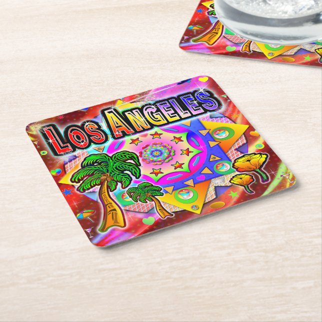 Los Angeles Tropical Friends Untersetzer (angewinkelt)