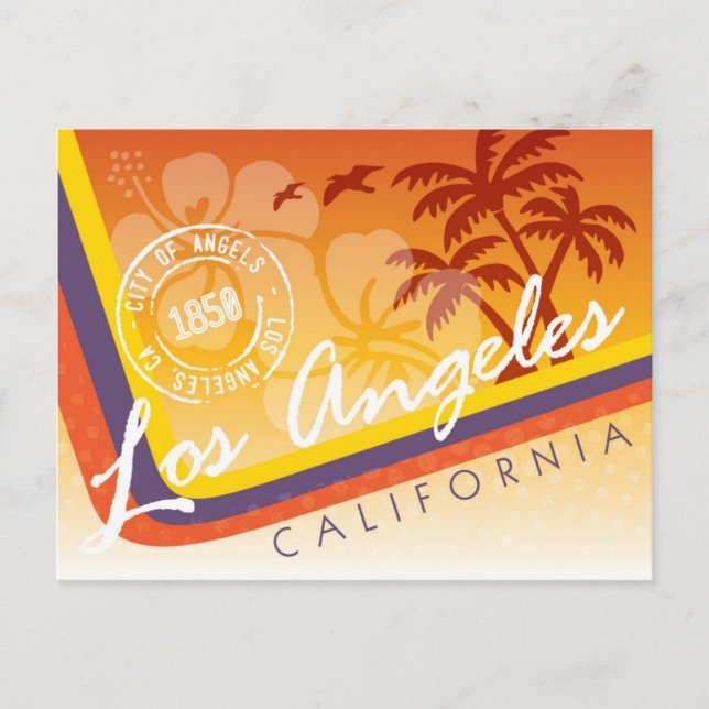 Los Angeles Tropical Postcard Postkarte (Vorderseite)