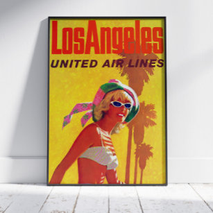 Los Angeles United Air Lines Advertising Poster