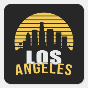 Los Angeles USA City Cityscape Skyline Funny Gift Quadratischer Aufkleber