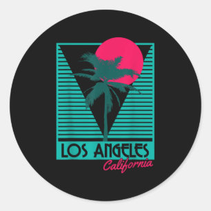 Los Angeles Vintag Retro La California Beach Souv Runder Aufkleber