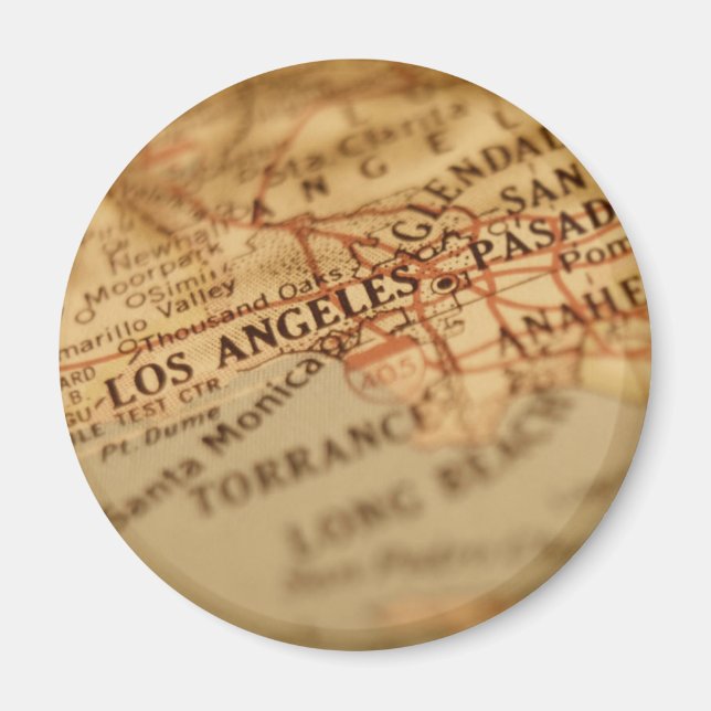 LOS ANGELES Vintage-Kartenmagnet Magnet (Vorne)