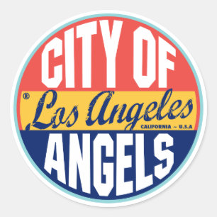 Los Angeles Vintage Label Runder Aufkleber