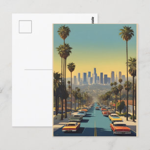 Los Angeles Vintage-Plakat Postkarte