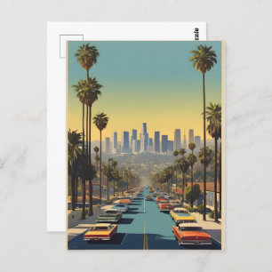 Los Angeles Vintage Poster Postkarte