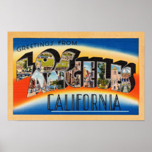Los Angeles Vintage Reisestornierung zurück Poster
