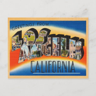 Los Angeles Vintage Reisestornierung zurück Postkarte