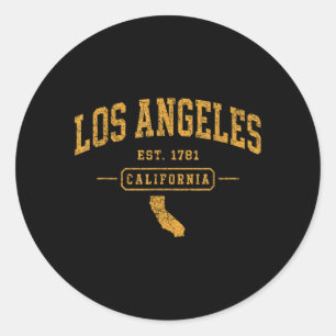 Los Angeles Vintage Sport Kalifornien Retro Runder Aufkleber