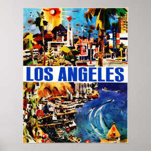Los Angeles vintage travel poster