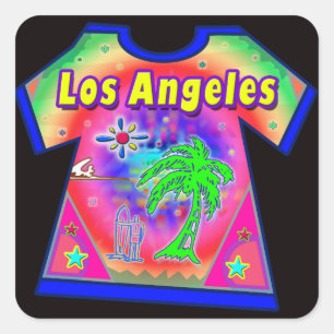 "Los Angeles Vivid 4"-Aufkleber Quadratischer Aufkleber