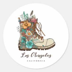 Los Angeles Wandern Outdoor-Souvenir Runder Aufkleber