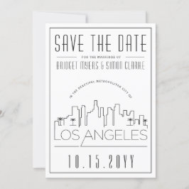 Los Angeles Wedding Stylized Skyline Save the Date Einladung