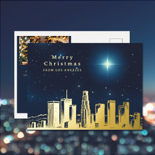 Los Angeles Weihnachtsstern Foto-Folie-Postkarte Folien Feiertagspostkarte