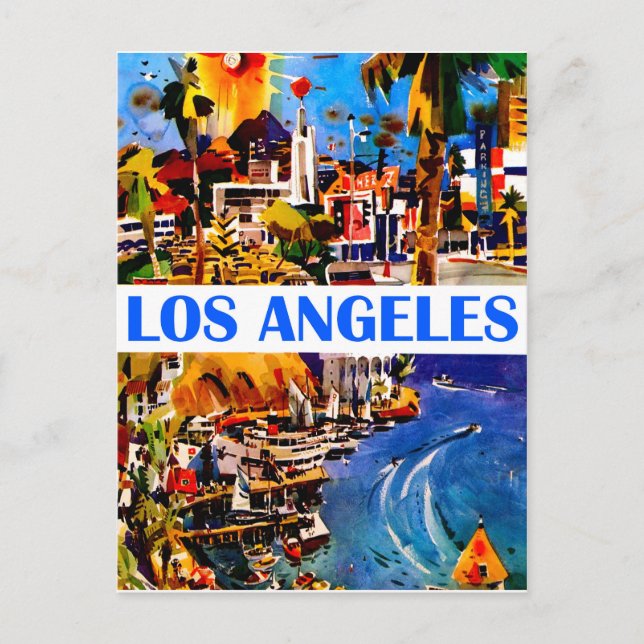 Los Angeles Westküste, USA, Vintage-Reise Postkarte (Vorderseite)