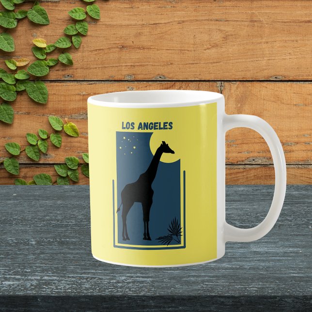 Los Angeles Zoo California Vintage Giraffe Kaffeetasse (Los Angeles California Zoo Safari Animal Adventure Giraffe Mug)