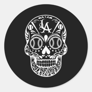 Los Angeles Zuckerschädel Tag der Toten Cinco de Runder Aufkleber