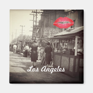 Los Angles California 1935 Olivera Street Foto Magnet