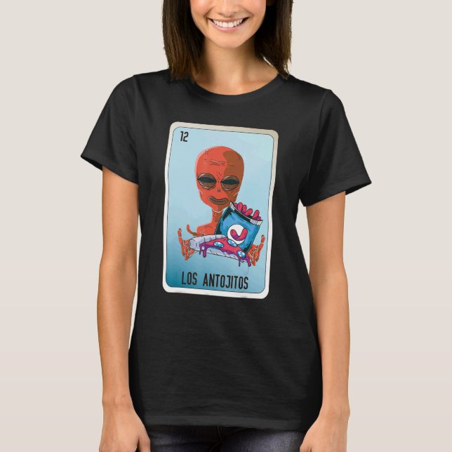 Los Antojitos Mexican Slang Lottery Bingo Cards T-Shirt (Vorderseite)