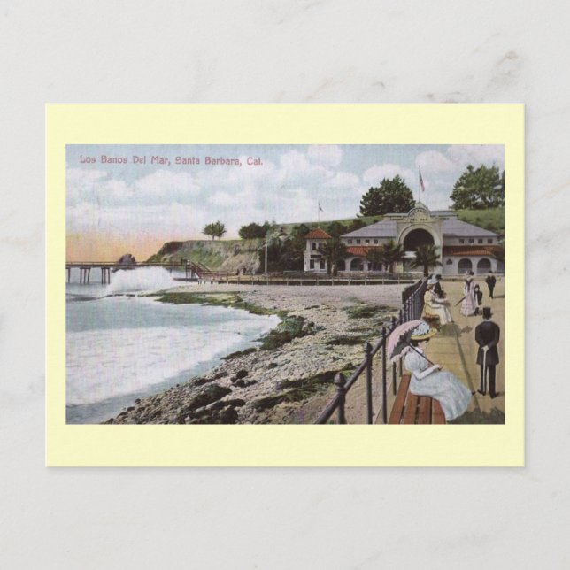 Los Banos del Mar, Santa Barbara, Kalifornien Vint Postkarte (Vorderseite)