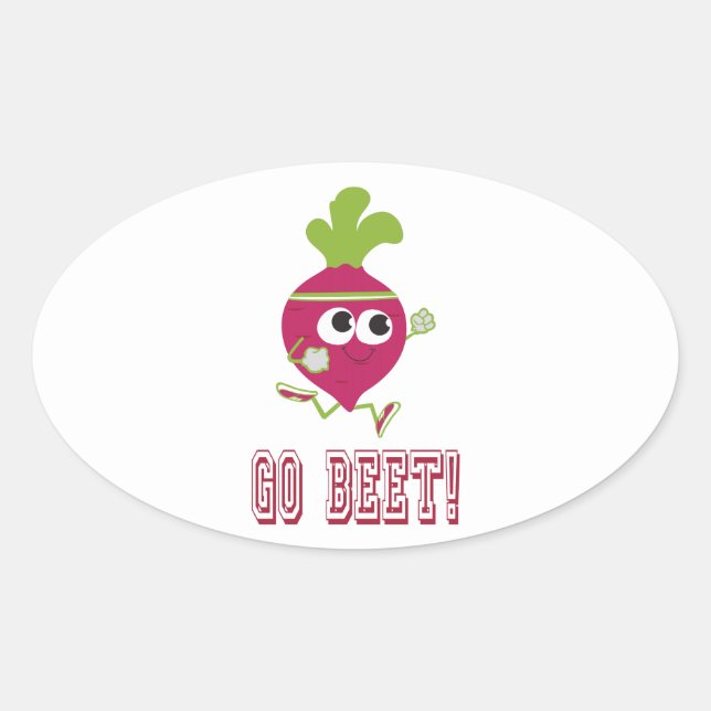 Los, Beet! Ovaler Aufkleber (Vorderseite)