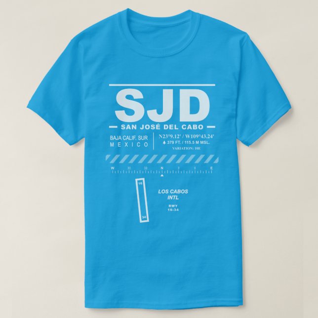 Los Cabos Internationaler Flughafen SJD T-Shirt (Design vorne)
