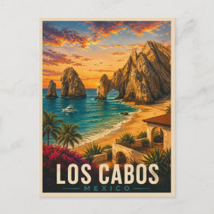 Los Cabos Mexiko Reise im Vintage-Stil Postkarte