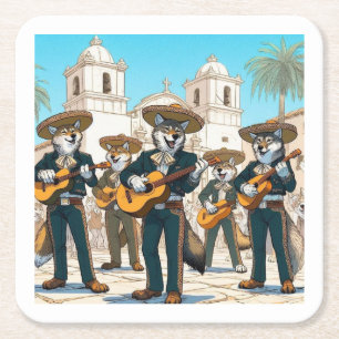 Los Coyotes Mariachi  Rechteckiger Pappuntersetzer