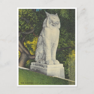 Los Gatos Kalifornien Vintage Schlafkatze Statue Postkarte