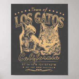 LOS GATOS SANTA CLARA KALIFORNIEN - BOBCAT VINTAGE POSTER
