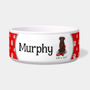 Los geht's! Curly-Coated Retriever Hund (liver) Napf