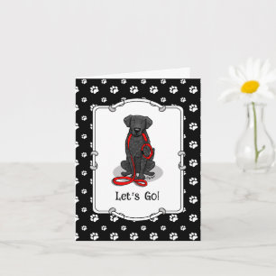 Los geht's! Curly-Coated Retriever Hund (schwarz) Karte