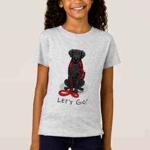 Los geht's! Curly-Coated Retriever Hund (schwarz) T-Shirt