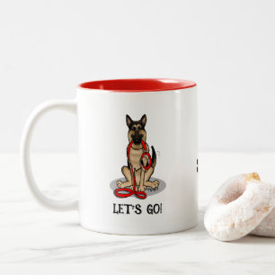 Los geht's! Deutscher Schäferhund (schwarz-loh) Zweifarbige Tasse