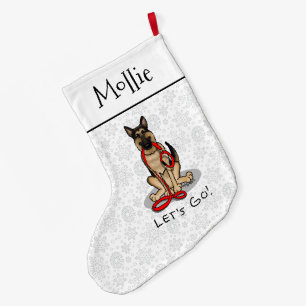Los geht's! Deutscher Schäferhund (schwarz-rot) Großer Weihnachtsstrumpf