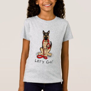 Los geht's! Deutscher Schäferhund (schwarz-rot) T-Shirt
