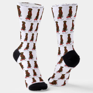 Los geht's! Flat-Coated Retriever Hund (liver) Socken