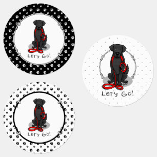 Los geht's! Flat-Coated Retriever Hund (schwarz) Etiketten