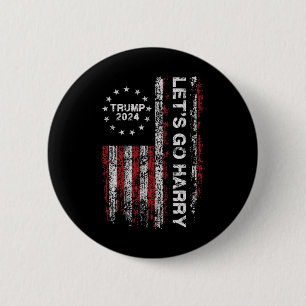 Los geht's Harry Lustig Trump 2024 US-Flagge Vinta Button