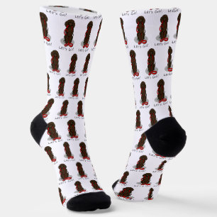 Los geht's! Irish Water Spaniel Hund (liver 1) Socken