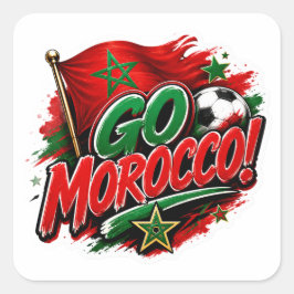 Los geht's MAROKKO Team Marokko Spieltag 2026  Quadratischer Aufkleber