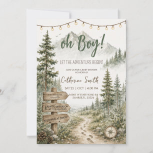 Los geht's mit dem Abenteuer Baby Shower  Einladung