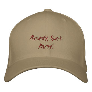 Los geht's, Party! Vorderseite - K Rückseite Khaki Bestickte Baseballkappe