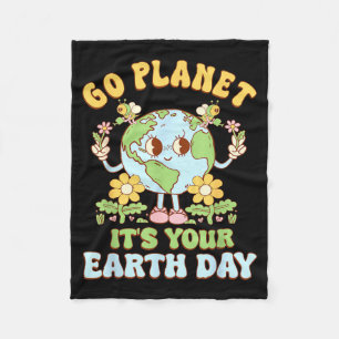 Los geht's planet erde tag 2026 lehrer kinder retr fleecedecke
