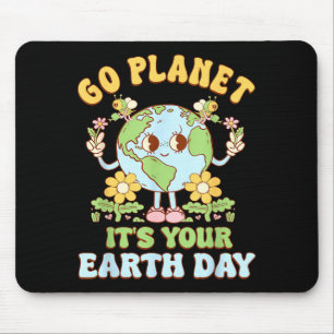 Los geht's planet erde tag 2026 lehrer kinder retr mousepad